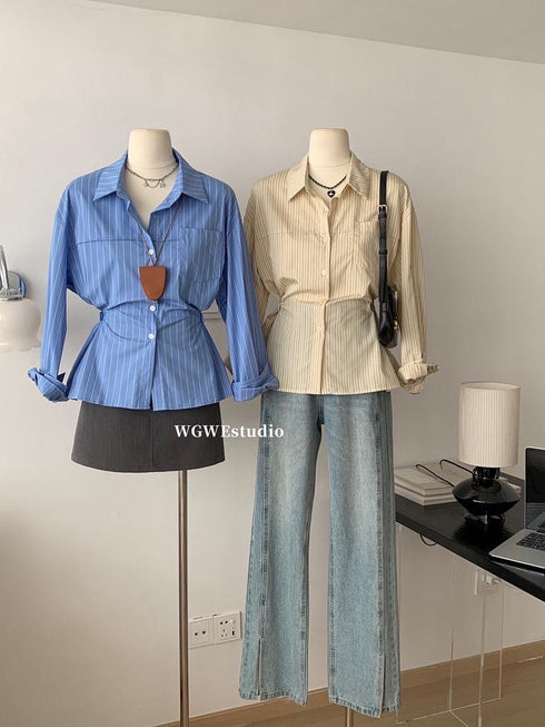 Casual Cotton Stripes Formal Shirts